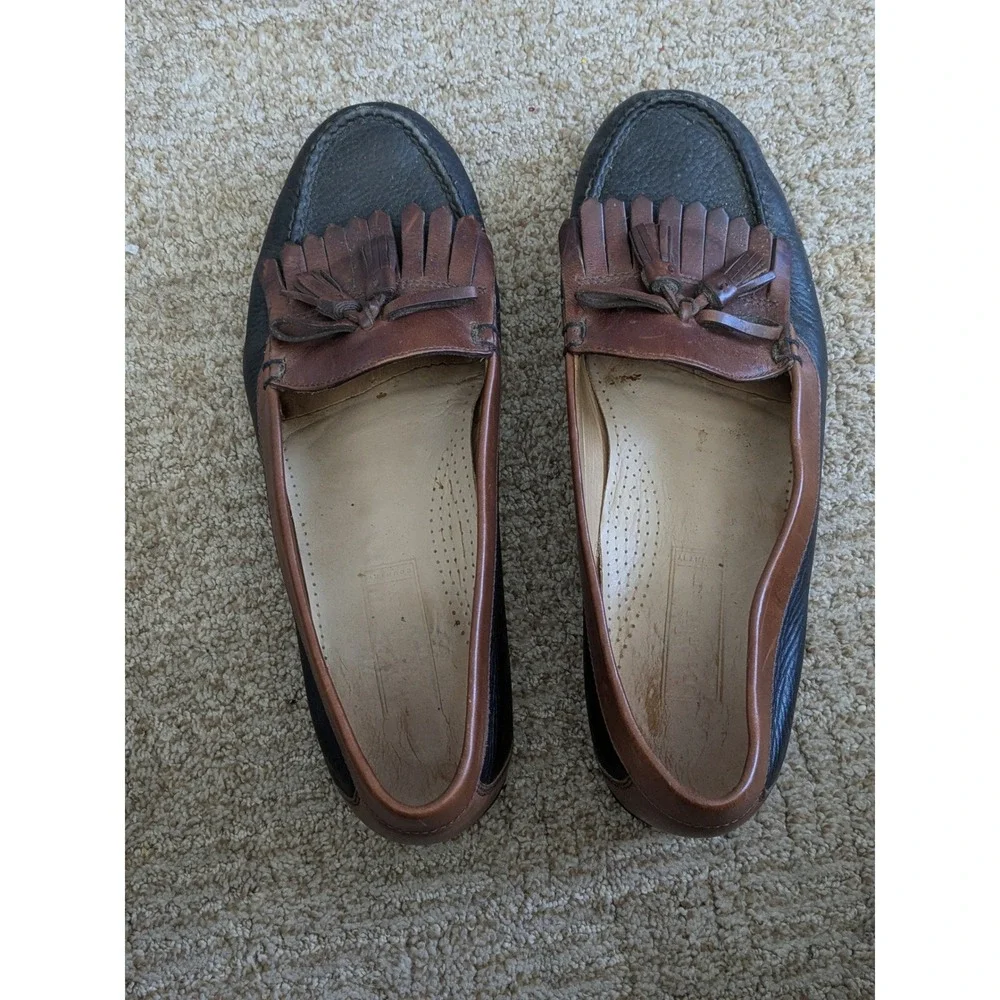 Cole Haan Country Mens 13D Penny Loafer two Tone Brown Black Leather 1230 Brazil